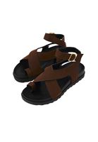 Women Brown Buckle Detail Sandals