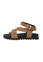 Women Beige Buckle Detail Sandals