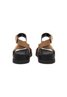 Women Beige Buckle Detail Sandals