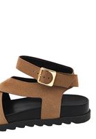 Women Beige Buckle Detail Sandals