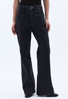 Women Black Ultra High Rise Flared Denim Pants