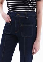 Women Blue Ultra High Rise Flared Denim Pants