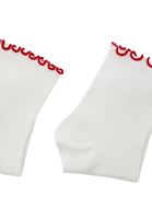 Women White Ruffled Socks