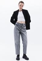 Women Grey Ultra High Rise Mom Fit Pants