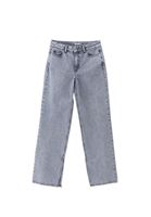 Women Grey Mid Rise Straight Fit Pants