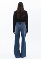 Women Blue Mid Rise Straight Fit Pants