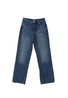 Women Blue Mid Rise Straight Fit Pants