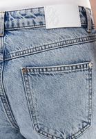 Bayan Mavi Orta Bel Straight-Fit Pantolon