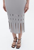 Women Cream Knitwear Dress With Cut Out Detail