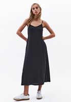 Women Black Modal Strappy Midi Dress