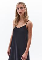 Women Black Modal Strappy Midi Dress