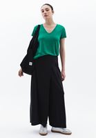 Women Black High Rise Culotte Pants (MODAL)