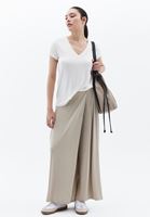 Women Beige High Rise Culotte Pants (MODAL)