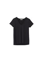 Women Black V Neck T-Shirt (MODAL)