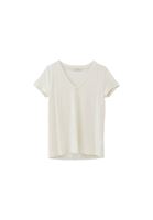 Women Cream V Neck T-Shirt (MODAL)