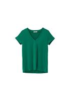 Women Green V Neck T-Shirt (MODAL)