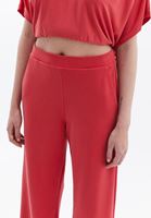 Women Red High Rise Straight Fit Pants