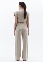 Women Beige High Rise Straight Fit Pants