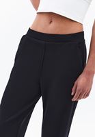 Bayan Siyah Modal Yüksek Bel Straight-Fit Pantolon