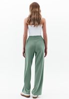 Bayan Yeşil Modal Yüksek Bel Straight-Fit Pantolon