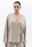 Women Beige Double Breasted Top