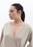 Women Beige Double Breasted Top