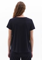 Women Black V-neck Tshirt