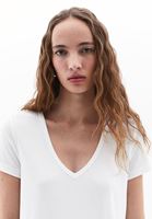 Women Cream V-neck Tshirt