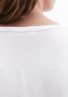 Women Cream V-neck Tshirt