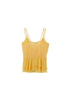 Women Yellow Wrap Neck Strappy Blouse