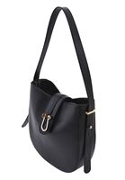 Women Black Shoulder Bag with Buckle Detail