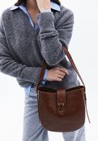 Women Brown Shoulder Bag with Buckle Detail