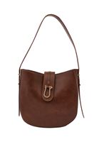 Women Brown Shoulder Bag with Buckle Detail