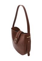 Women Brown Shoulder Bag with Buckle Detail