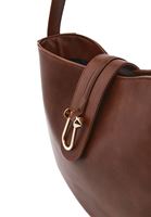 Women Brown Shoulder Bag with Buckle Detail