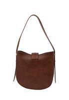 Women Brown Shoulder Bag with Buckle Detail