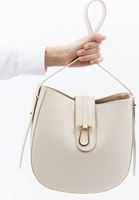 Women Cream Shoulder Bag with Buckle Detail