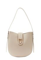 Women Cream Shoulder Bag with Buckle Detail