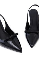 Women Black Stiletto with Bow Detail