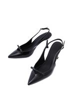 Women Black Stiletto with Bow Detail