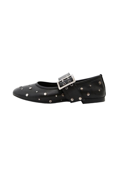 Black Stud Detail Ballet Flats Online Shopping | OXXOSHOP