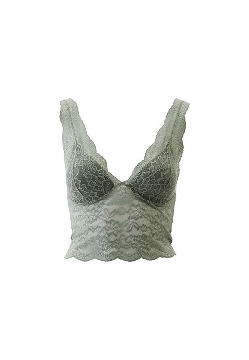 Dantelli Bralet ve Yıkamalı Pantolon Kombini