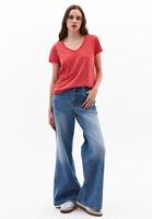 Women Pink Cotton V-Neck T-Shirt
