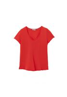 Women Pink Cotton V-Neck T-Shirt