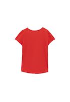 Women Pink Cotton V-Neck T-Shirt