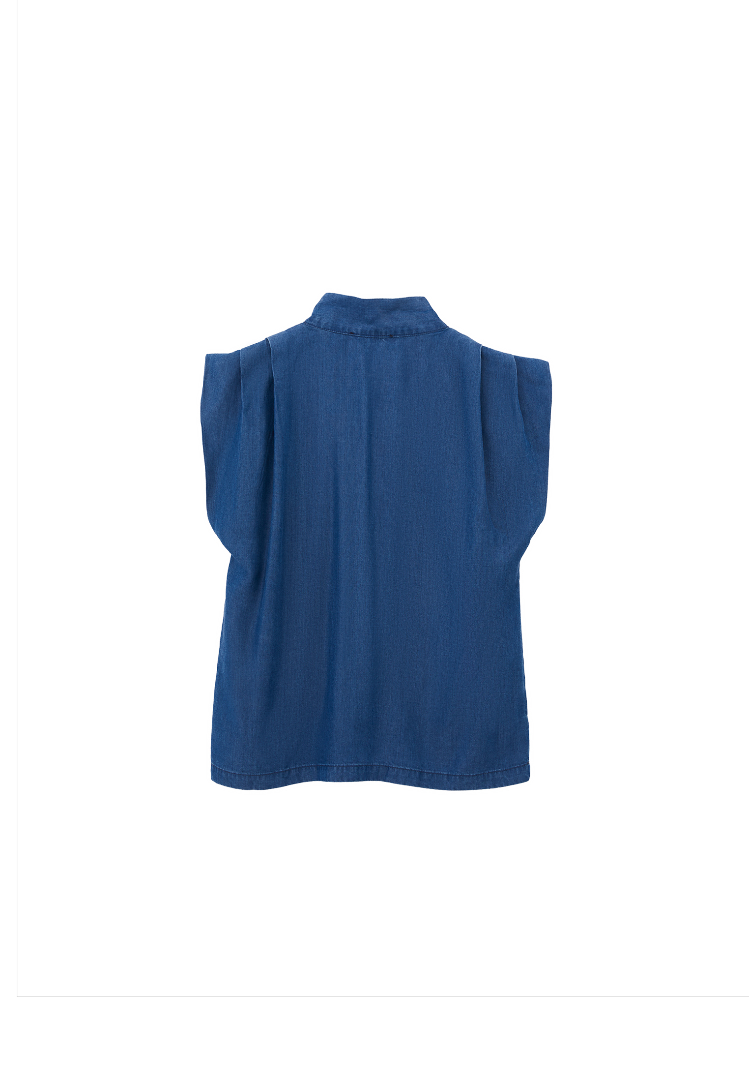 Blue Blouse with Collar Detail ( TENCEL™ ) Online Shopping