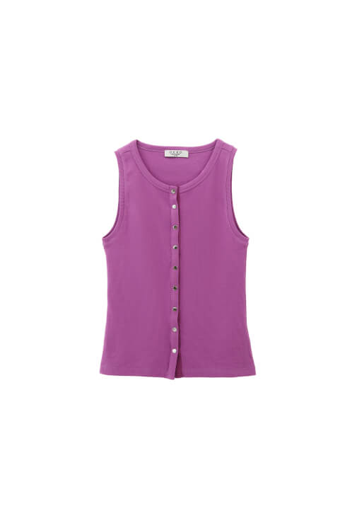Çıtçıt Detaylı Atlet ve Baggy-Fit Pantolon Kombini