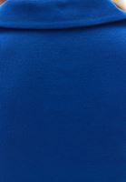 Women Blue Polo Collar Zippered Tank