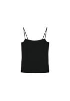 Women Black Cotton Strap Tank Top