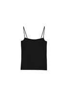 Women Black Cotton Strap Tank Top